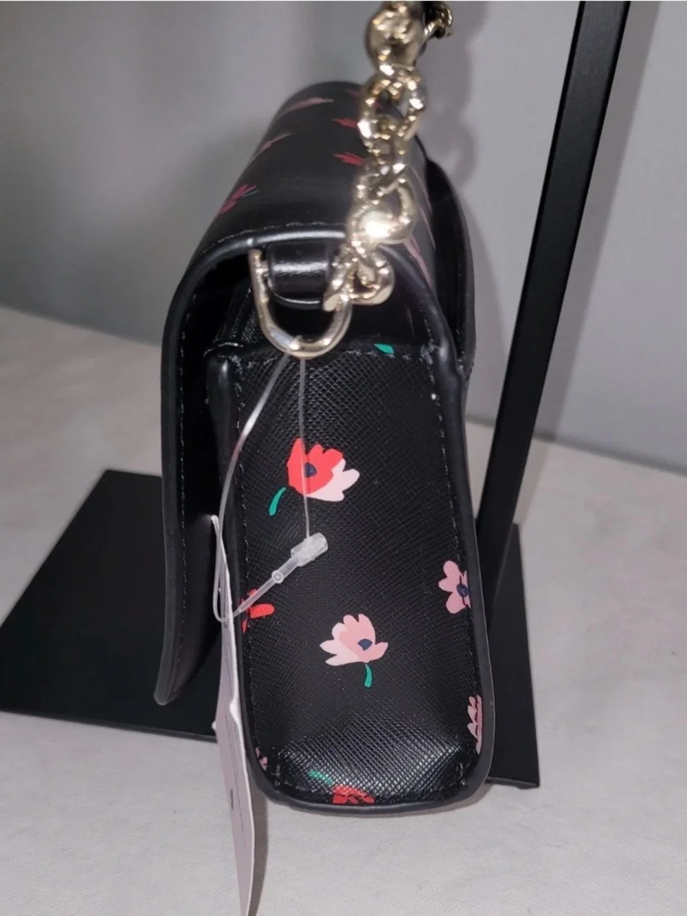 Kate Spade Staci Ditsy Buds Crossbody Bag Built-In Wallet Black Floral WLR00607